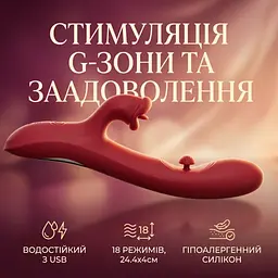 Вібратор для точки G ToyShcool силіконовий з акумулятором 18 режимів 24.4 см Червоний