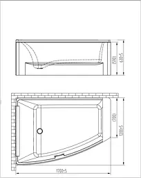 Ванна акрилова Volle 170x120 TS-100/L - мініатюра 2