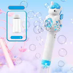 Пістолет з мильними бульбашками H055 Little Unicorn + bottle 50ml Light Blue - мініатюра 4