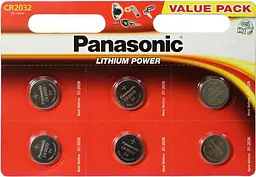 Батарея Panasonic CR-2032 Lithium 3V блістер 6 шт