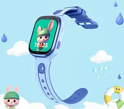 Розумний дитячий 4G годинник D56 з дзвінками, GPS відслідкуванням, відеозвʼязком та функцією прослуховування Синій - мініатюра 6