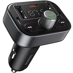 АЗП FM модулятор Baseus S-09 Pro Series 18W (2USB-A/1C) (C10762200113) Cluster Black - мініатюра 3