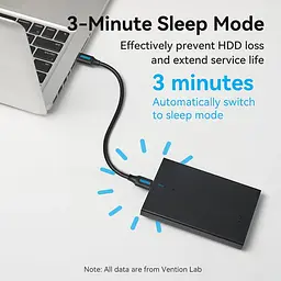 Зовнішній карман для накопичувача Vention 2.5 Inch SATA Hard Drive Enclosure (USB 3.0 Micro-B) чорний (KPAB0) - мініатюра 3
