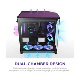 Корпус для ПК NZXT H9 Flow RGB Dual-Chamber All Black (CM-H92FB-R1) - мініатюра 6