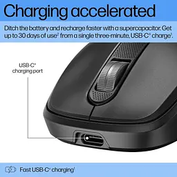 Мишка HP 510 Ultra-Fast Rechargeable Wireless Black (9C2F6AA) - мініатюра 2