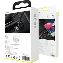 Автомобільний зарядний пристрій Baseus Digital Display Dual USB 24W 3-in-1 Gray (TZCCBX-0G) [169694] - мініатюра 7