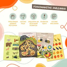 Розвиваючі багаторазові картки для дітей ROSUM Малюй-Стирай з маркером, 60 завдань, 2+ - мініатюра 4