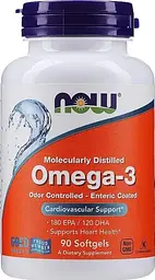 Омега-3 риб'ячий жир Now Foods Omega-3 180 ЭПК/ 120 ДГК 90 капс