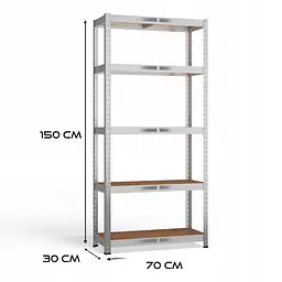 Стелаж LEOBRO Premium 150 х 70 х 30 см, 175кг/полиця, 5 полиць (LB-R112) - мініатюра 2