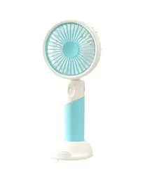 Вентилятор ручний акумуляторний з підставкою для телефону Mini Fan ZB100 Блакитний з білим