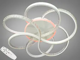 Стельова LED-люстра з диммером та підсвічуванням, 110W 1011/S WH LED 3color dimmer