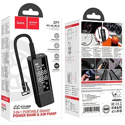Автомобільний насос Hoco ZP7 Maddy smart (5000 mAh) Black - мініатюра 2