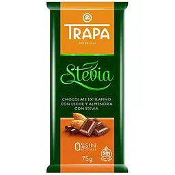 Шоколад Trapa Stevia молочний з мигдалем 75 г