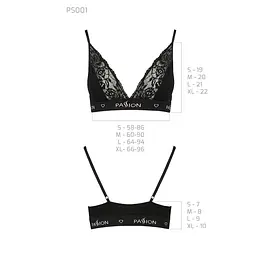 Еластичний топ з мереживом Passion PS001 TOP S, black - мініатюра 6