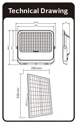 Прожектор світлодіодний Horoz Electric Tiger PRO-300, 300W 6400K на сонячній батареї - мініатюра 2