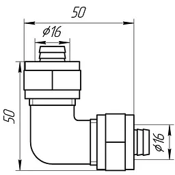 Кутник проміжний APE 751 L 16x16 000000862 - мініатюра 3