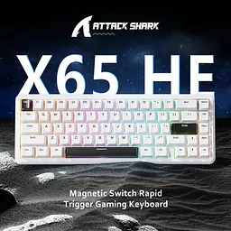 Ігрова дротова магнітна клавіатура Attack Shark X65 HE / Magnetic Switch / 8К / RGB / 65% / White - мініатюра 2