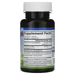 Вітамін D3 + K-2 Super D3 + K2 5000IU/90mcg 45 рослинних капсул Carlson vit0006380 - мініатюра 2