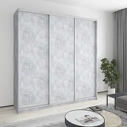 Шафа-купе тридверна MebelStar Комбо AL 3ДСП 230x60x240 см Бетон (MBS-2081)
