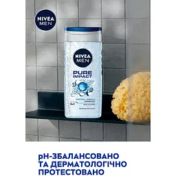 Гель для душу NIVEA MEN Pure Impact 3в1 для тіла обличчя та волосся 250 мл - мініатюра 7