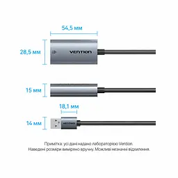Мережевий адаптер Vention зовнішня мережева карта USB-A на Ethernet RJ45 10/100/1000 Мбіт/с без встановлення драйверів у macOS і Windows 8–11 для USB-порту док-станції Nintendo Switch з LED-індикаторами підключення з алюмінієвим тепловідвідним корпусом з вбудованим кабелем 0,15 м сірий (CEZHB) - мініатюра 5