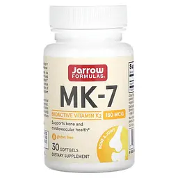 Витамин К MK-7 180 mcg 30 жидких капсул Jarrow Formulas vit0006305
