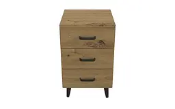 Тумба Віва 3 на конусних ніжках Ferrum-decor 56,5x35x40 Чорний метал ДСП Дуб Артізан 16 мм (FRD-106824) - мініатюра 3