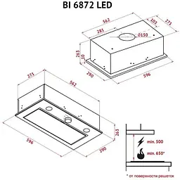 Витяжка вбудована Perfelli BI 6872 I LED - мініатюра 8