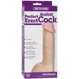 Фалоімітатор Doc Johnson 7 Inch Perfect Erect Cock, 17.8х4.8 см (тілесний) - мініатюра 2
