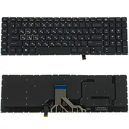 Клавіатура для ноутбука HP (Omen: 17-CB series) rus чорний без кадру підсвічування клавіш (RGB)