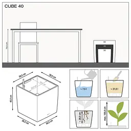 Вазон Lechuza Cube Premium, 31 л, білий (16360) - мініатюра 4