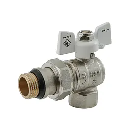 Кран кульовий з американкою Nolf Classic NFC.983-06-1/2" FM ГШМ кутовий "антипротікання" white NF3162 - мініатюра 2