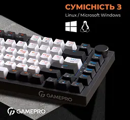 Механічна ігрова клавіатура GamePro MK-160 Red Switch Hot-Swap RGB Black-White - мініатюра 13