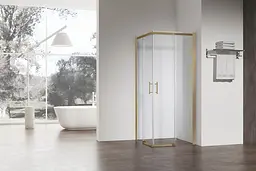 Душова кабіна без піддону Koer SR SC03-90x90x200-TR-12 прозоре скло Easy Clean 6 мм, матове з KR5358, Універсальна, прозорий, золотий - мініатюра 8