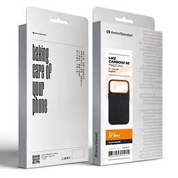 Карбоновый чехол для Apple iPhone 17 Pro, LikeCarbon2 SE MagCase, черный, тонкий защитный чехол-панель из поликарбоната с магнитами N52, MagSafe, противоударный, совместимый с беспроводной зарядкой, приподнятые края для защиты камеры, ArmorStandart (ARM89161) - мініатюра 8