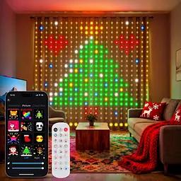 Гірлянда Smart-штора SFK-07 святкова LED-гірлянда для дому ∙ Світлодіодна штора з додатком SFK-07 20 ниток по 20 LED - мініатюра 5