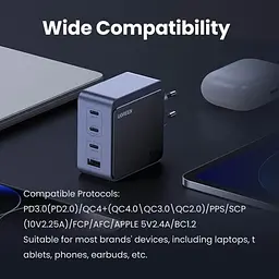 Зарядний пристрій 4xUSB 100W (3xUSB-C+USB-A) Gan Nexode Fast Charger Сірий X565 Ugreen (35043) - мініатюра 4