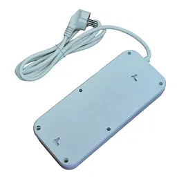 Мережевий фільтр подовжувач 2 метри на 4 розетки, 6 USB 3.4A, 2 Type-C з вимикачем та заземленням 3000Вт 16А Power Socket J08 білий - мініатюра 10