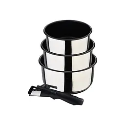 Ківш Bergner Click & cook, набір зі знімною ручкою 1.5/2.1/3 л, 4 предмети (BG-32293-MM)
