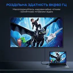Кабель Choetech XCP-1801 Black USB-C to DisplayPort 8K\60Hz 1.8m (43-00176) - мініатюра 6