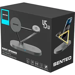 Бездротовий зарядний пристрій Senteo D1 Navi Stand 5in1 Black [169188] - мініатюра 3