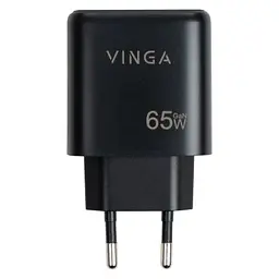 Зарядний пристрій Vinga GaN 65W PD+QC 2C1A ports Wall Charger (VCPCHCCA65B) - мініатюра 4
