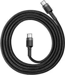 Кабель Baseus Cafule Type-C to Type-C PD2.0 60W (20V 3A) 1m grey black (CATKLF-GG1) - мініатюра 2