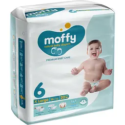 Підгузки дитячі Moffy Twin 6 (15+ кг) 20 шт.