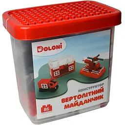 Конструктор Вертолітний Майданчик Doloni 013888/31 в пластиковому боксі 86 деталей