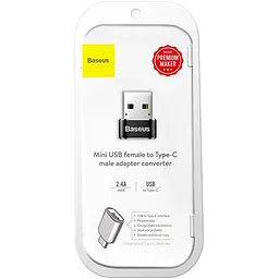 Перехідник адаптер Baseus USB to Type-C CAAOTG-01 - мініатюра 2