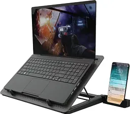 Підставка для ноутбука Trust GXT 1125 Quno 17.3` Blue LED Black (23581) [70907] - мініатюра 5
