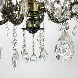 Підвісна кришталева люстра Crystal Life у бронзовому корпусі на 6 ламп Line.F 11549/6 - мініатюра 6