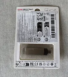 Флешка Kodak 256 ГБ з USB 3.2 та Type-C для швидкої передачі даних Сірий - мініатюра 3