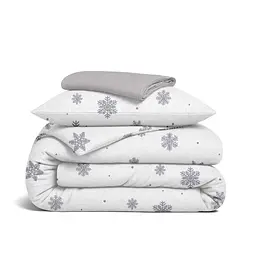 Дитяча постільна білизна фланель Cosas SNOWFLAKES SILVER CS6 110х140см (Flannel_SnowflakesSilver_El80-38Shadow_140)